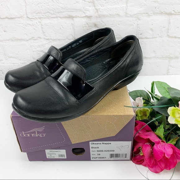 Dansko Shoes - Dansko Oksana Nappa Black Leather Tailored Flats